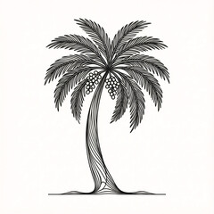 Sleek palm tree illustration for modern design projects