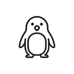 Penguin Cartoon Line Drawing Vector Icon © HENA