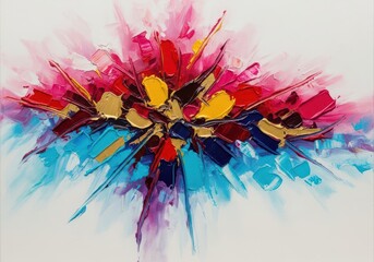 Obraz premium Vibrant, textured abstract painting depicting energetic brushstrokes and deep colors, symbolizing artistic success and value, fine art, art, brushstrokes