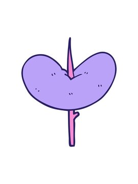 pixelize effect animation of cartoon doodle of a sausage