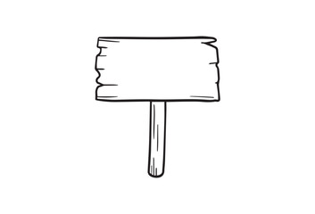 Rustic wooden signpost illustration hand drawn style © MdRajib