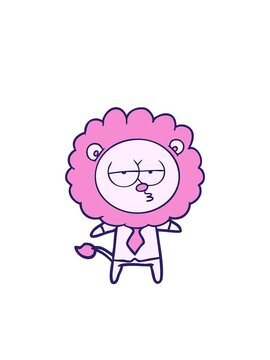 blinking radial lines animation of cartoon bored lion office worker