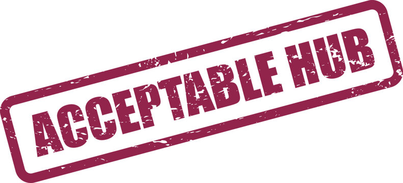 Official grunge textured rectangular rubber stamp indicating an acceptable hub or central connection point