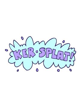 shivering motion animation of cartoon doodle words ker splat