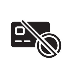 Credit card payment blocked restricted silhouette icon