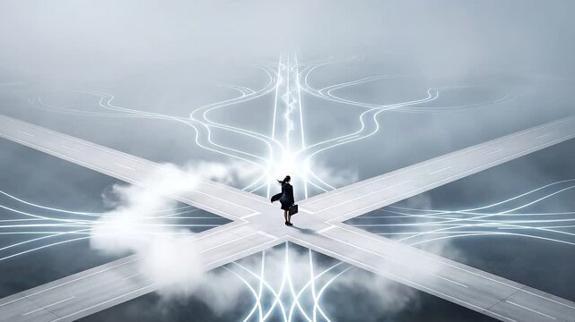 Elegant Businesswoman in Misty Light