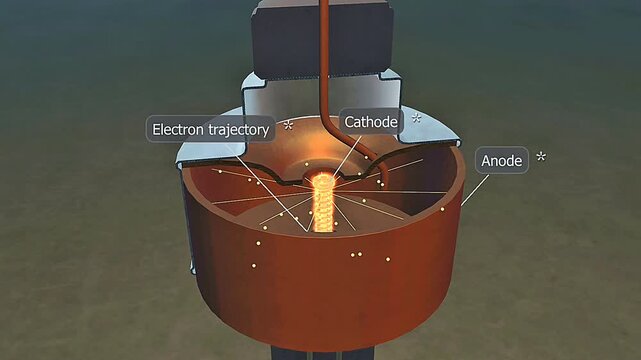 The cathode and anode of a magnetron