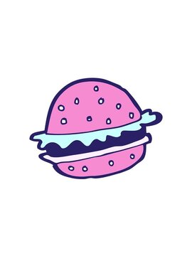 spinning motion animation of cartoon hamburger