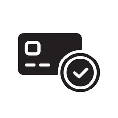 Credit card payment successful confirmation silhouette icon