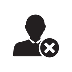 User account disabled access denied silhouette icon