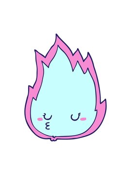 shine light effect animation of cute cartoon fire