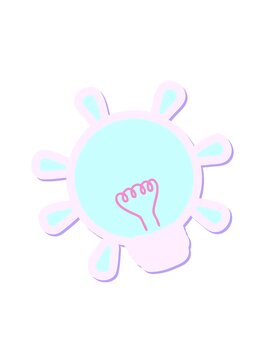 attention grabbing animation of electric light bulb sticker