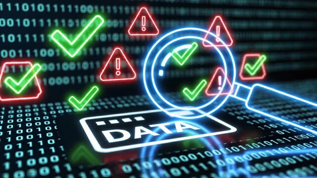 Data Analysis Concept with Binary Code and Magnifying Glass