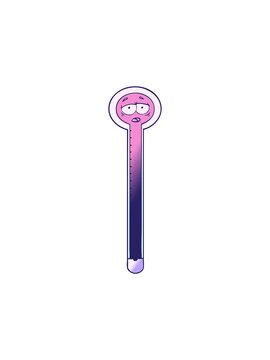 popping motion animation of cartoon thermometer drawing