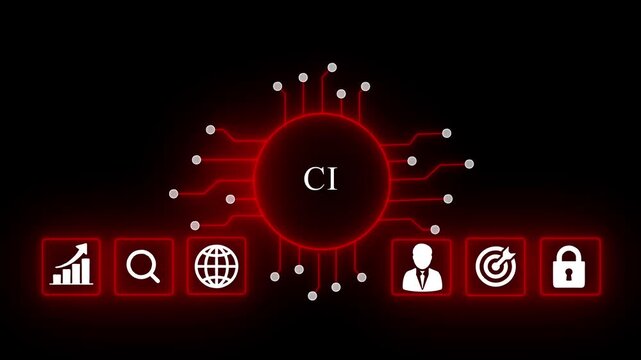 Modern digital intelligence concept with glowing blue circuit board and representing business strategy innovation and technology