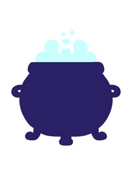 pixelize effect animation of bubbling cauldron cartoon