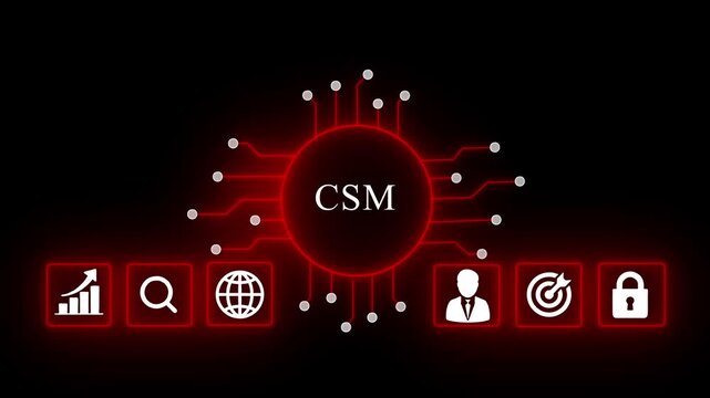 Digital C S M Concept with Glowing and Circuitry for Technology and Business Presentations CSM concept