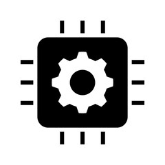 Obraz premium Microchip Settings Solid Icon Vector