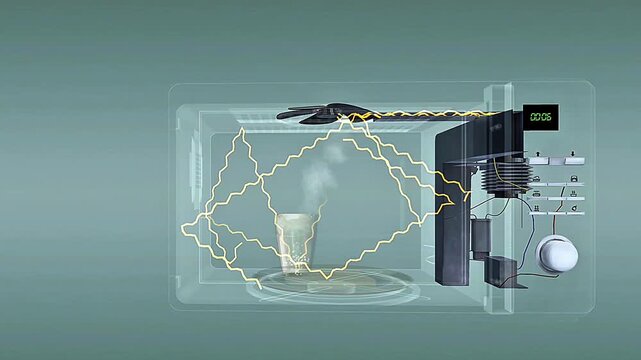 Microwave oven working