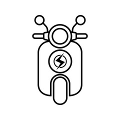 Electric Scooter Outline Icon Vector Design