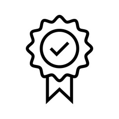 Verified Badge Outline Icon Vector Design