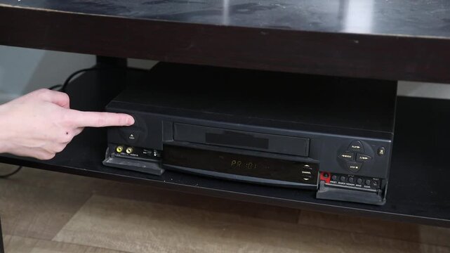 Clicks, thumps, rustling plug in audio jack of  a VCR