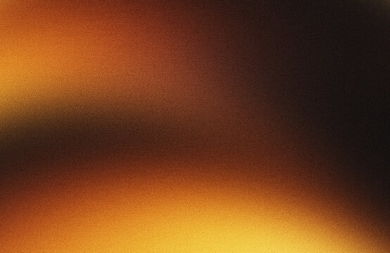 Abstract dark golden orange gradient background with soft grain noise texture, blurred amber light leak effect with grainy aesthetic and subtle shadow.