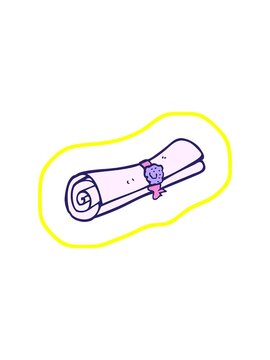 radioactive glowing animation of cartoon scroll