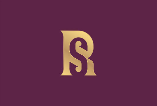 Letter RS  Logo, Elegant RS monnogram with gold color design logo inspiration, vector illustration