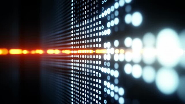 Seamless loop of Futuristic digital binary code background.