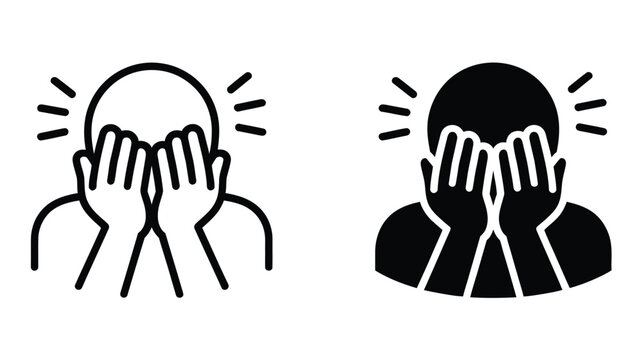 Anxiety icon representing emotional intensity rank, mental health scale levels, panic disorder classification