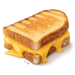 Delicious grilled cheese sandwich with melted cheese oozing out
