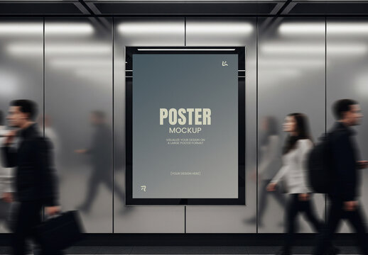 Advertising Subway Station Poster Mockup
