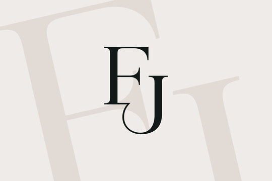 FJ or JF letter logo icon design. Classic style luxury initials monogram.