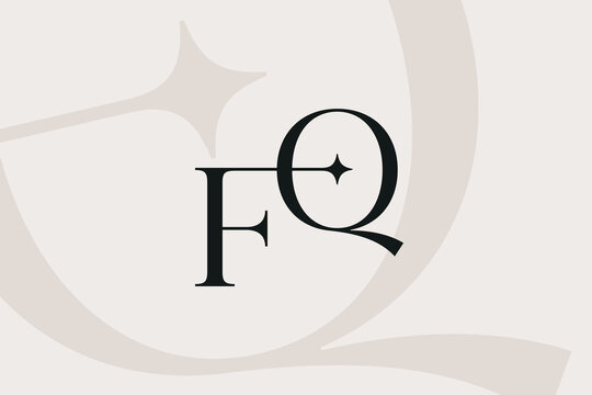 FQ or QF letter logo icon design. Classic style luxury initials monogram.