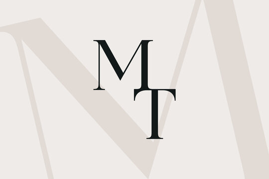 MT or TM letter logo icon design. Classic style luxury initials monogram.
