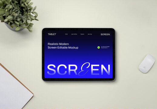 Editable Tablet Screen Mockup