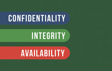 colored paper with the words Confidentiality, Integrity, and Availability or CIA.
