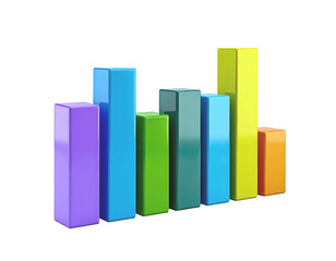 Multi-colored Bar Chart on White Background graphic
