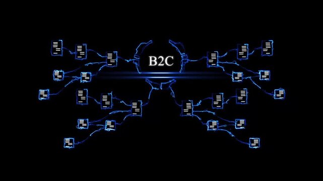 Modern B2 C Business Concept with Digital Circuitry and for Marketing and Sales Presentation B2C business concept