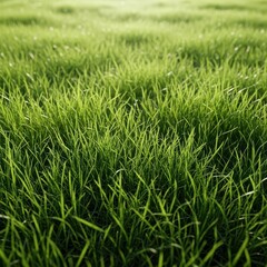 Obraz premium A lush, dense blanket of wild green herbage covering a sprawling meadow under soft daylight. Perfect natural texture background, wild, natural, springtime