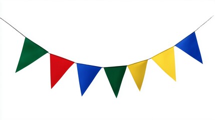 Obraz premium Colorful bunting banners for festival,carnival,party,white background with clipping path,PNG.