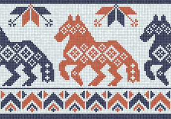 Scandinavian style seamless mosaic tiles pattern