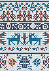 Scandinavian style seamless mosaic tiles pattern