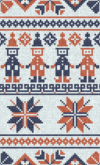 Scandinavian style seamless mosaic tiles pattern