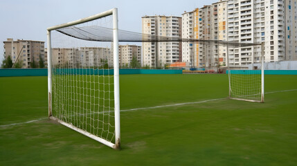Fototapeta premium Recreation field with dense green coverage