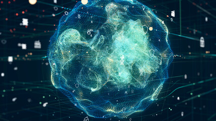 Abstract Quantum Computing Processing and Qubit Superposition