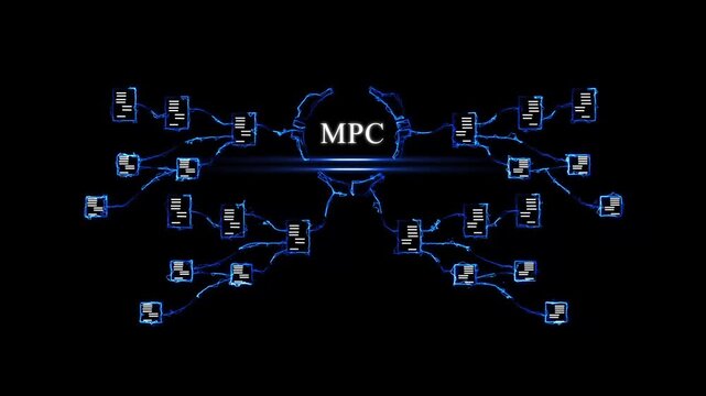 Modern M P C Technology Concept with Digital Circuitry and Business in Neon Blue Glow MPC technology