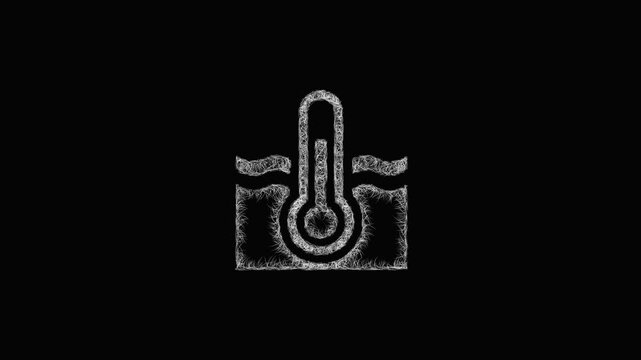 Sketch sea temperature icon animation - smooth progressive reveal