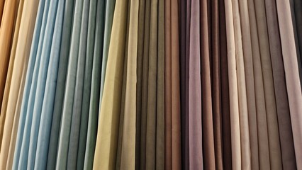 Fototapeta premium close up of colorful fabrics on hangers